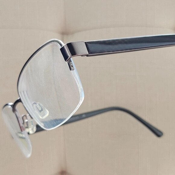 Joseph Abboud Men Eyeglasses Frame JA4073 Gunmetal Tone Half Rim Glasses - Picture 10 of 13